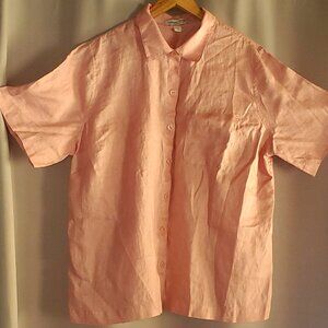 Coldwater Creek (1X Shirt, Short Sleeve, Button Up, Color: Peach) New w/o Tags